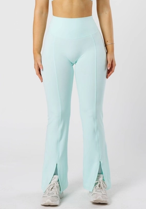 Reluna? Front Slit Sculptseam? Flare Leggings 31" Pale Jade Four Way Stretch Fabric Beginner Level Holiday Outfit