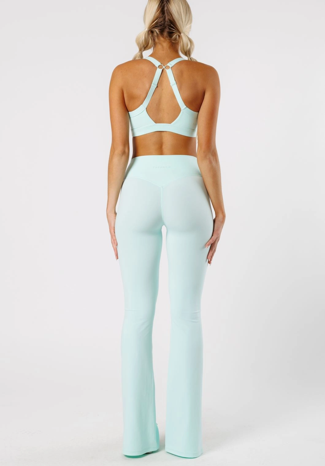 Reluna? Front Slit Sculptseam? Flare Leggings 34" Pale Jade Extra Soft Evening Walk Cozy Basics