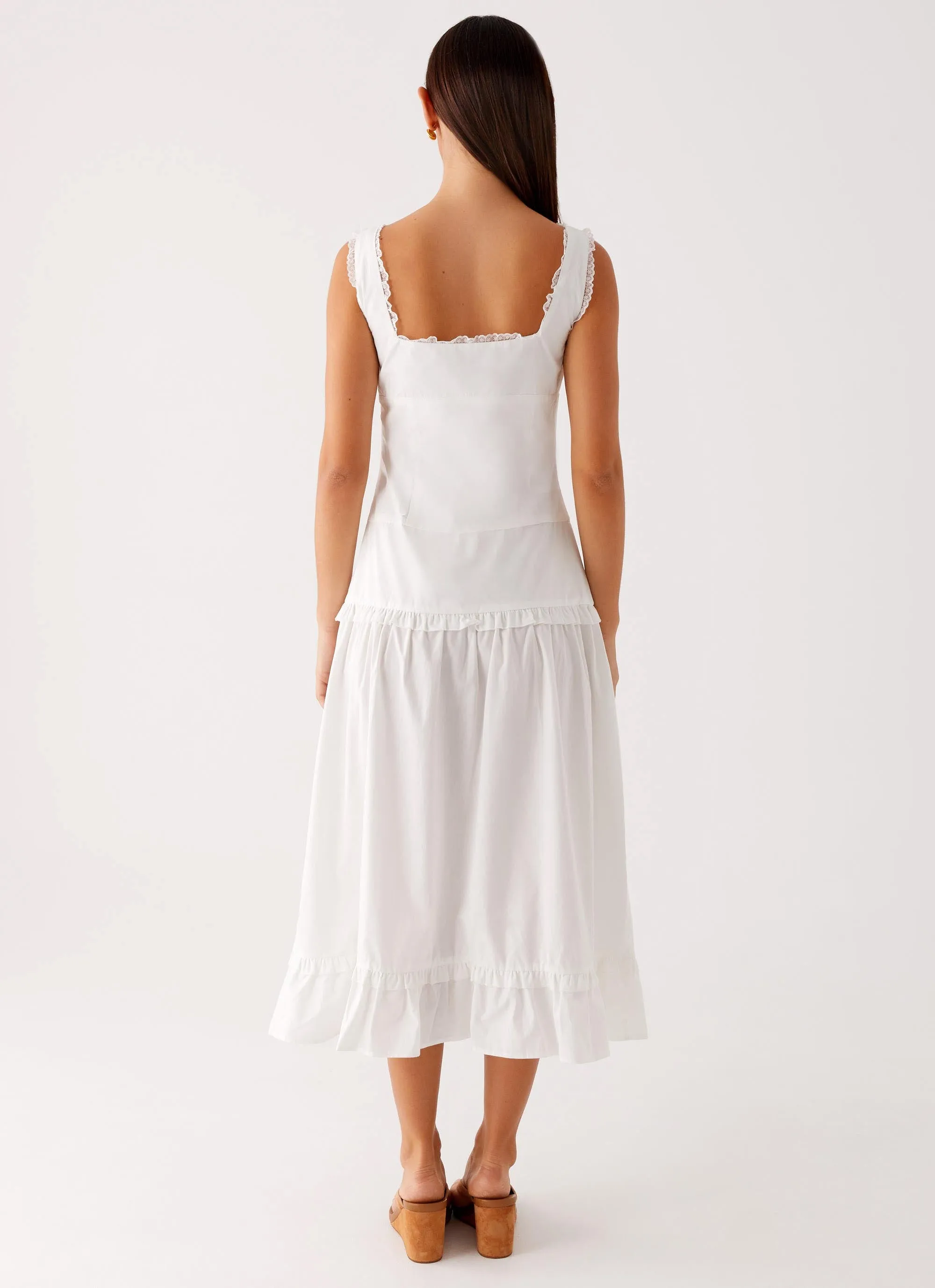 Quinn Midi Dress - White Warm-Layer