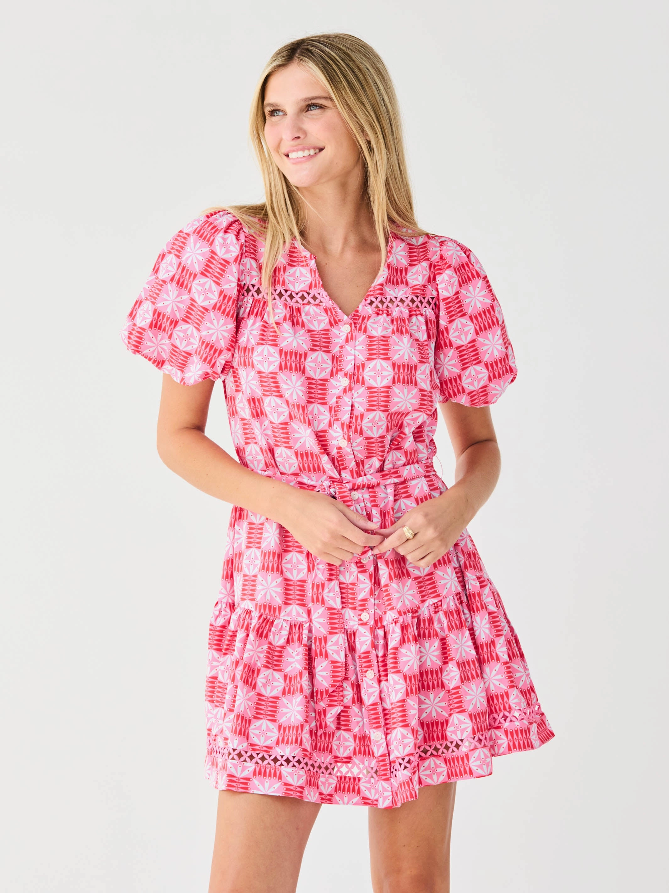 FINAL SALE - Addison Dress | Quilted Charm Red Basic Cool
