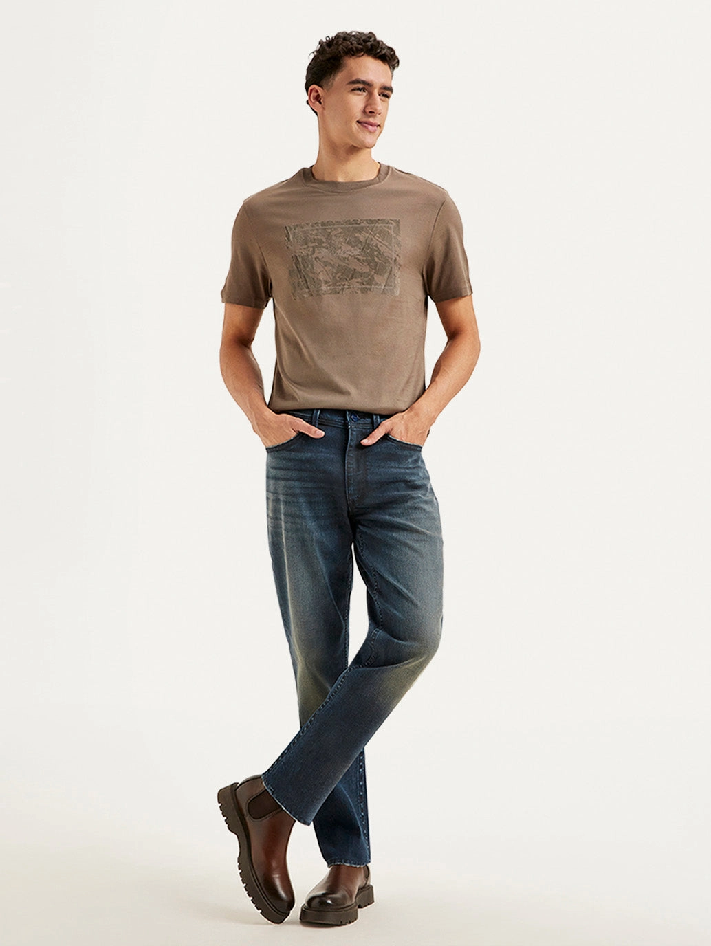 Versatile Winter Warmth Mid Rise Men's Redloop 541 Blue Athletic Tapered Fit Mid Rise Jeans