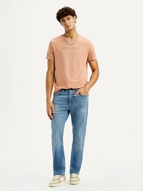 Men's Redloop 513 Light Blue Slim Straight Fit Mid Rise Jeans Balanced Fit Neutral Casual
