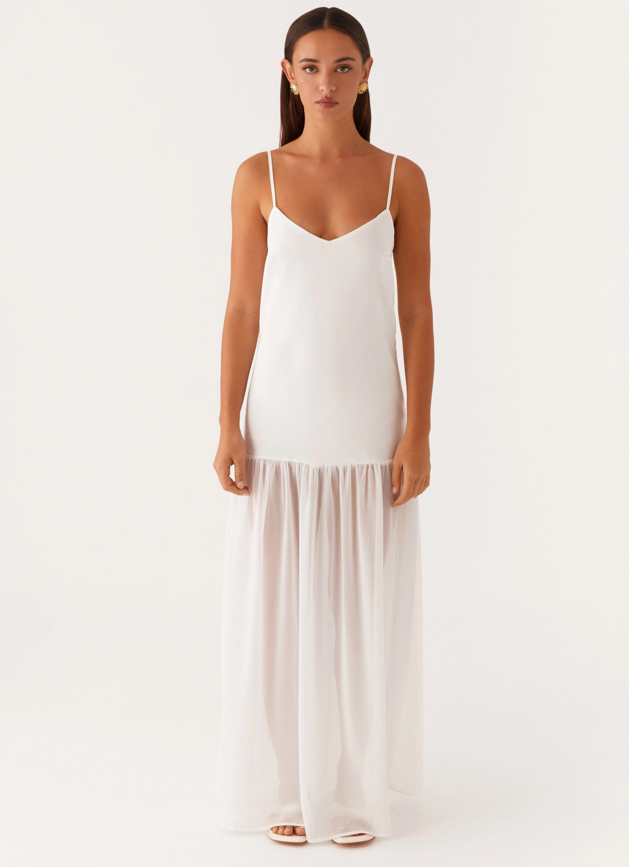 Effortless Fit Design Heavenly Linen Maxi Dress - White