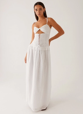 Reveria Twist Maxi Dress - Ivory Comfortable casual dress