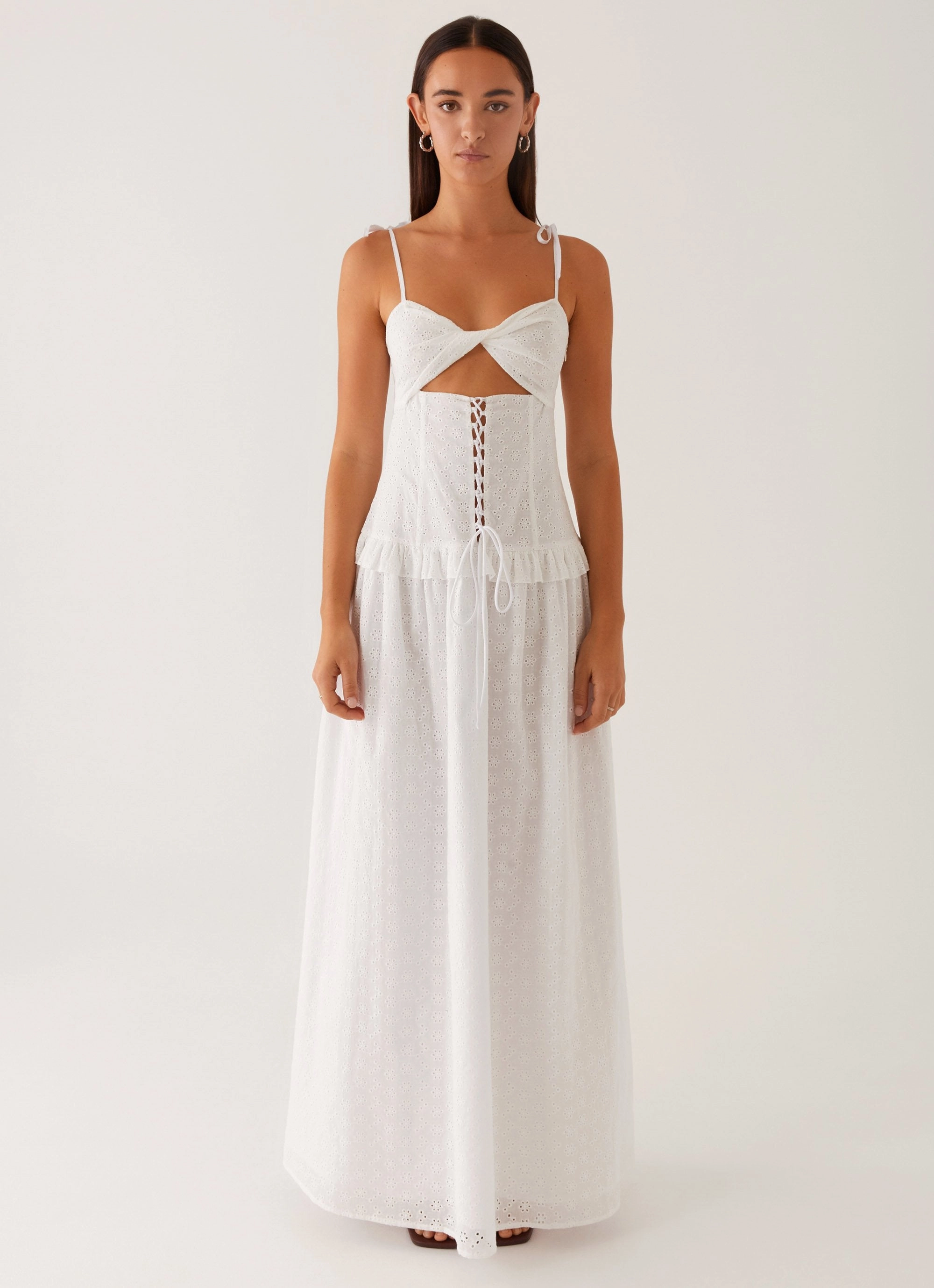 Light Cloud Versatile and Comfortable Reveria Twist Maxi Dress - Ivory