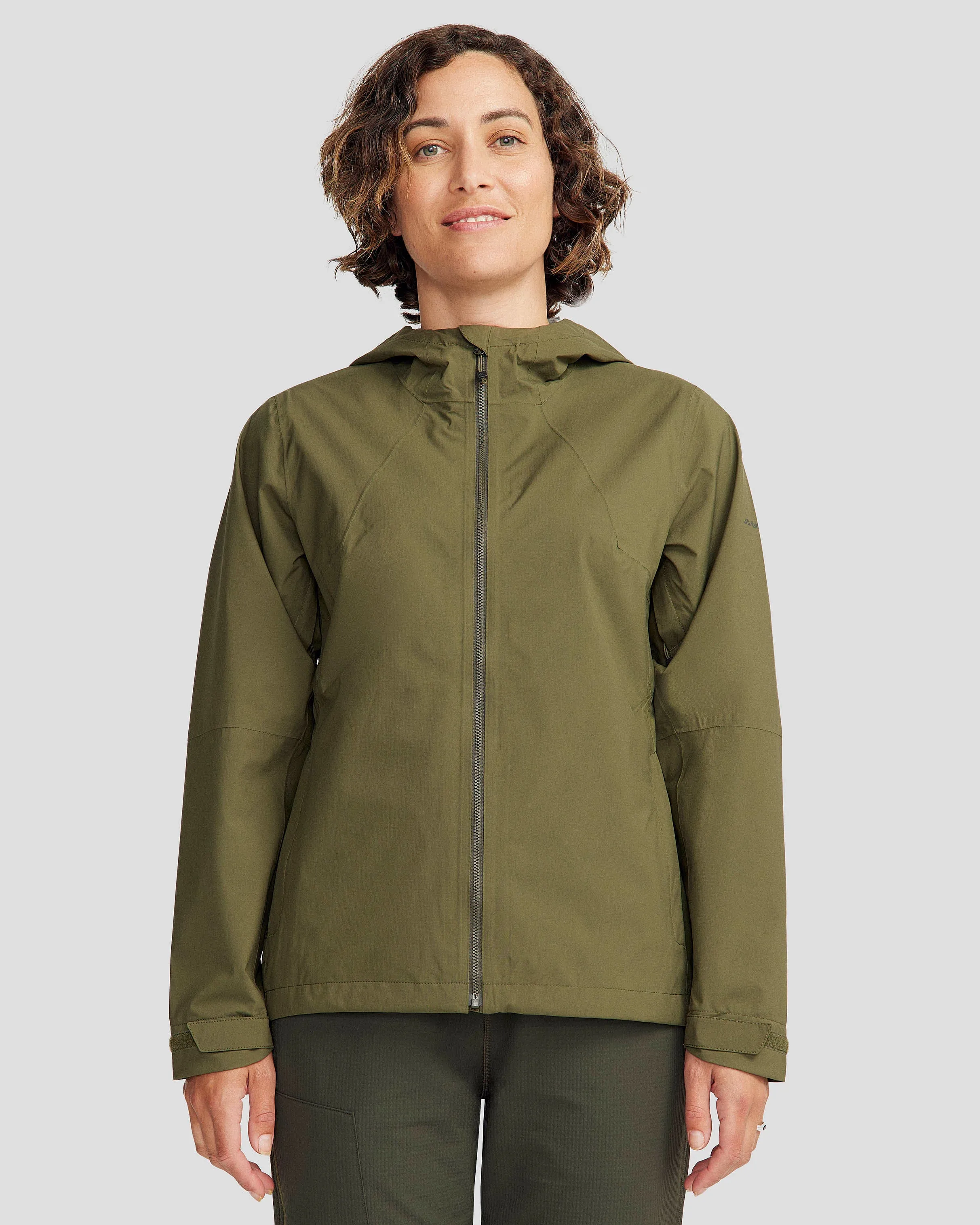 Wrinkle Free Exterior Women's Trailhead Stretch 2.5-layer Rain Jacket - Light Moss