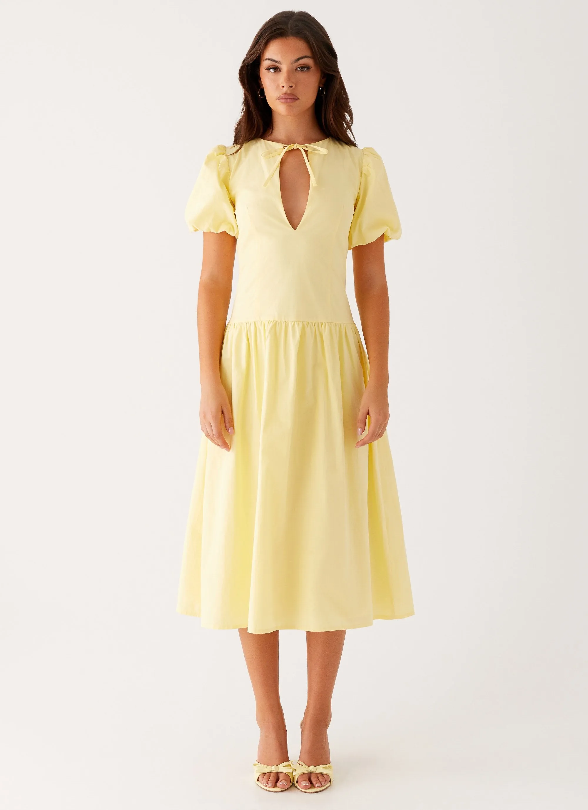 Autumn Mood Grace Base Reyna Midi Dress - Yellow