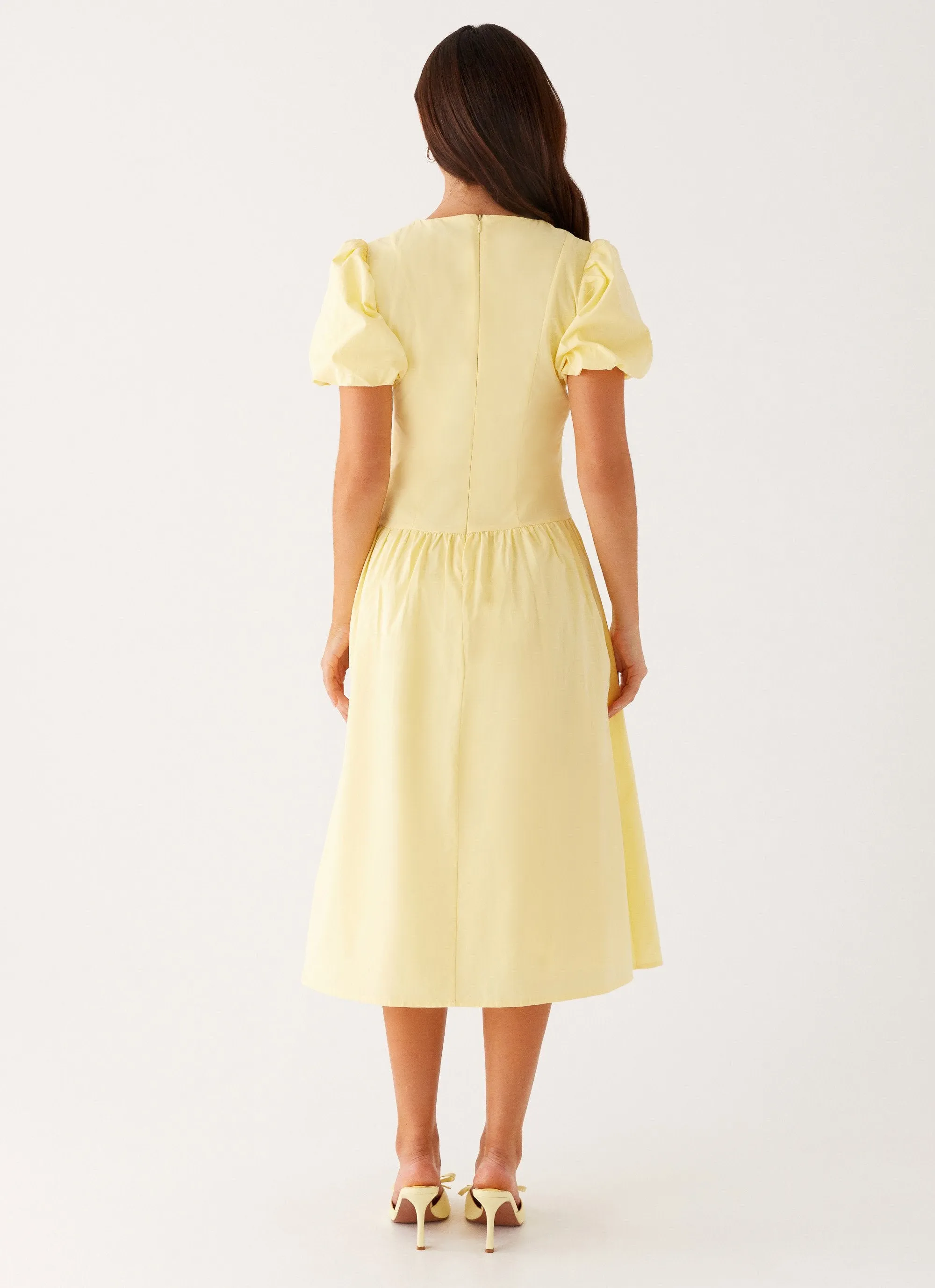 Reyna Midi Dress - Yellow Collared Trend-Inspired