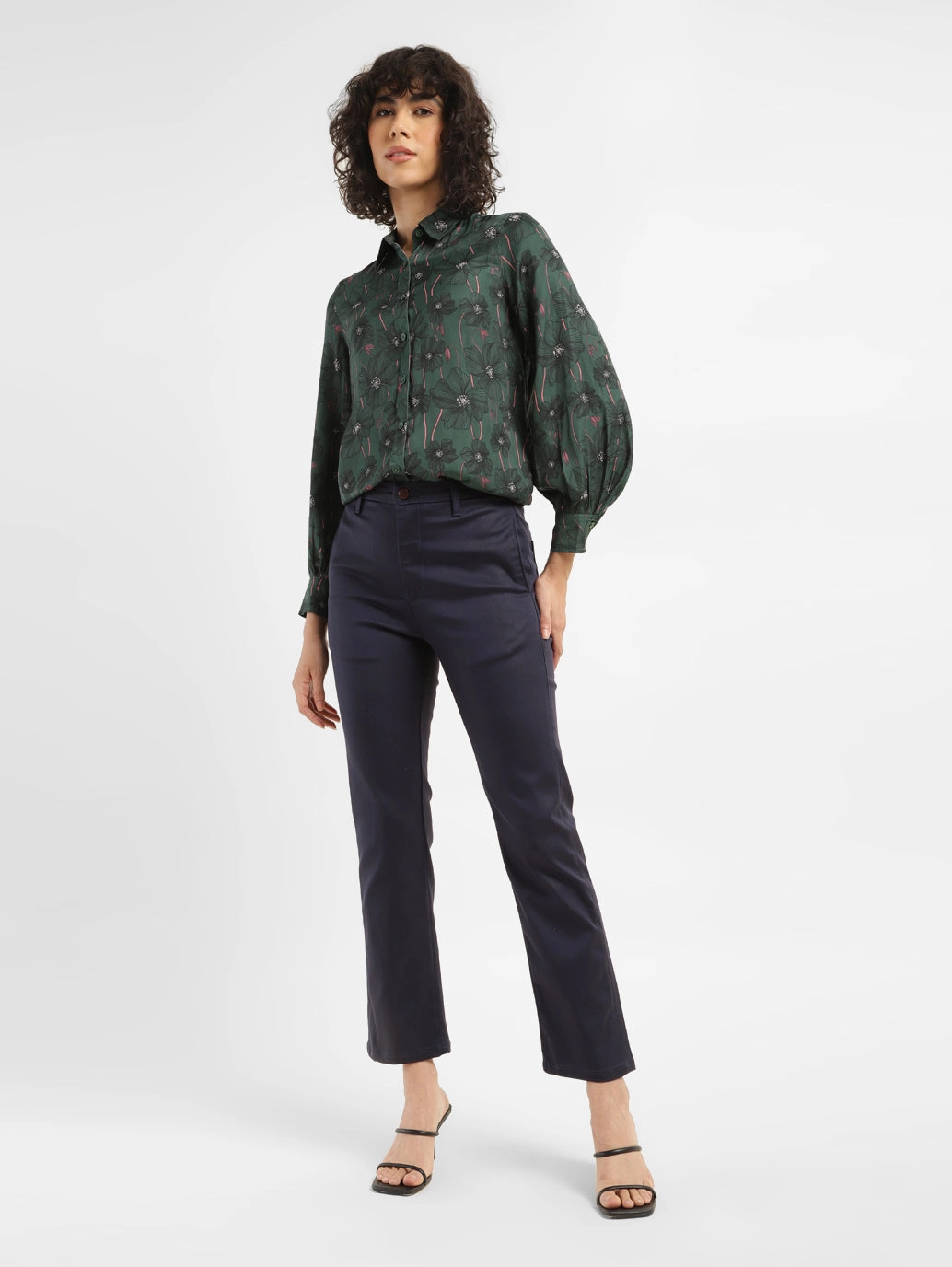 On The Move Women's Redloop Navy Blue Wedgie Straight Fit High Rise Jeans