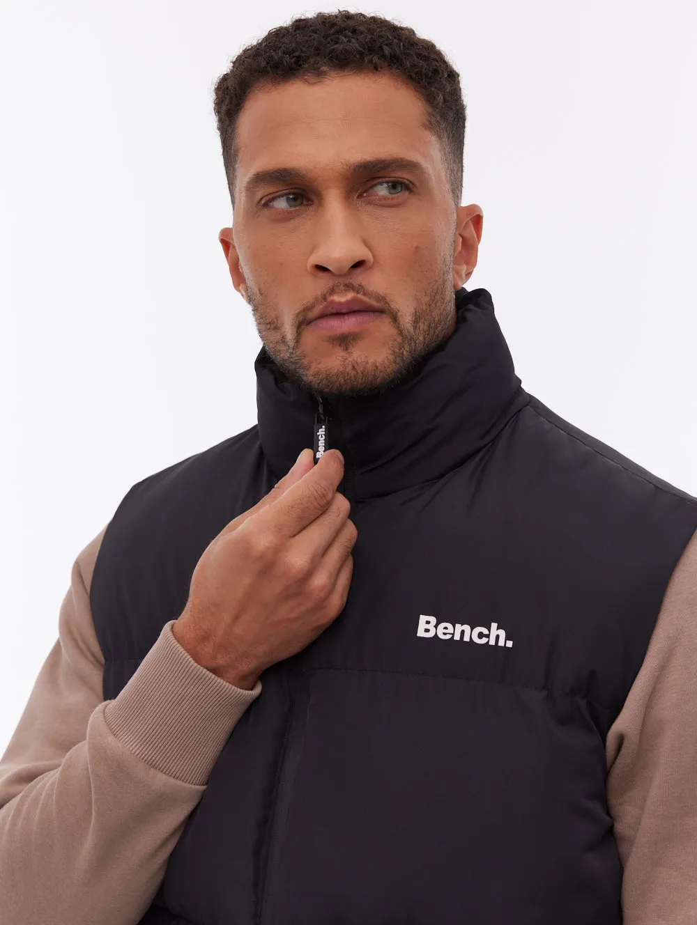 Rithko Puffer Vest - Black High Neck