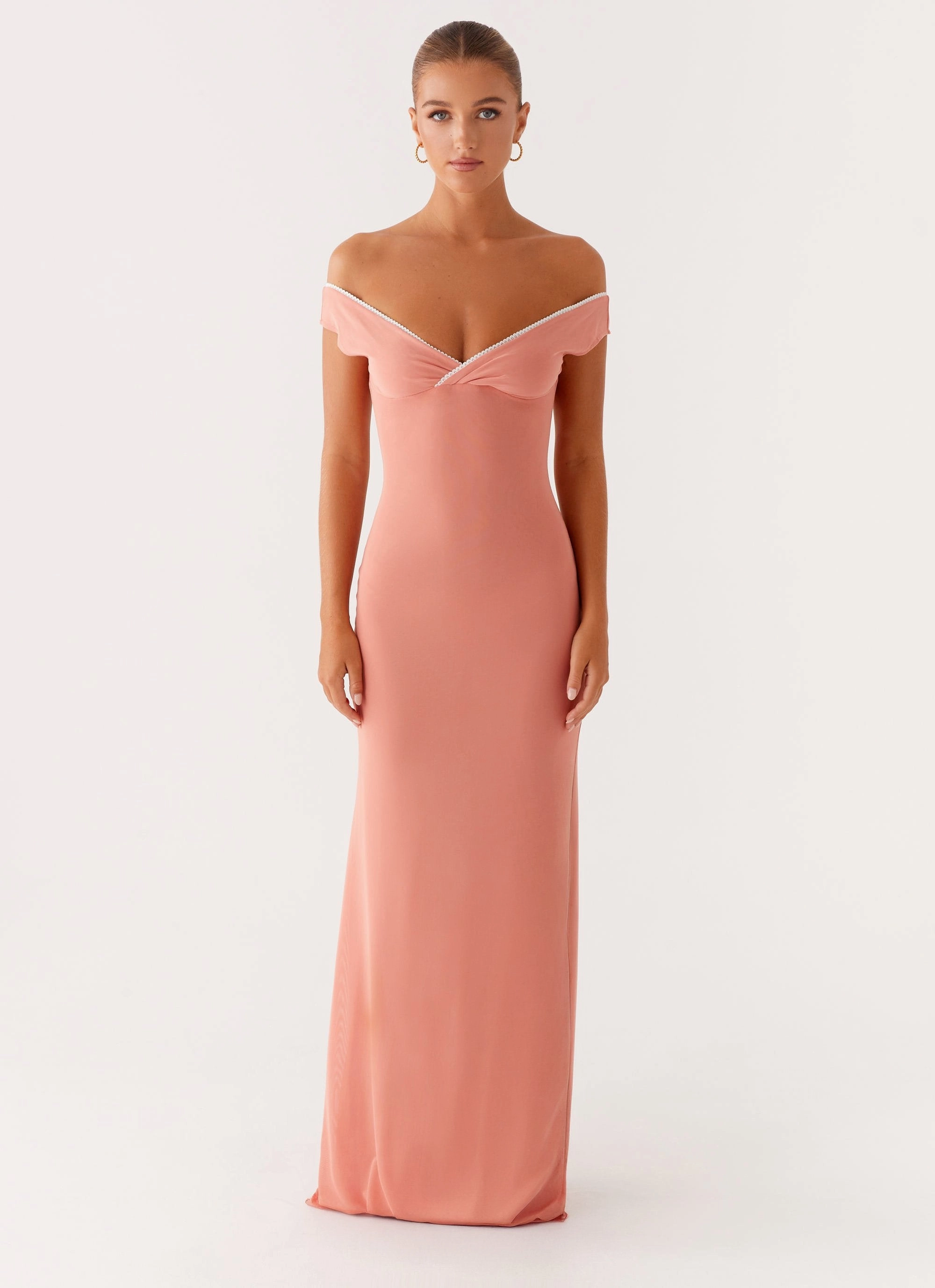 Calm Lines Katiya Maxi Dress - Peach