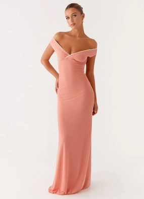 french chic Katiya Maxi Dress - Peach