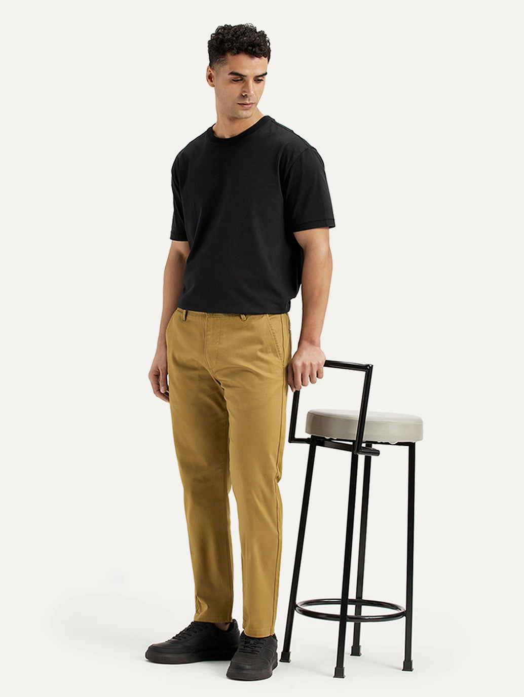 Performance Comfort Men's Tan Regular Fit Chinos