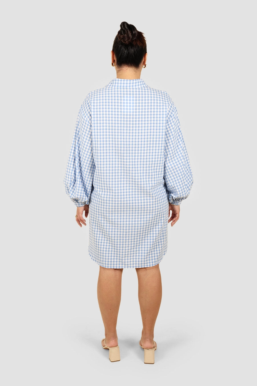 Relaxed Wear RORAN BUTTON DRESS BLUE GINGHAM