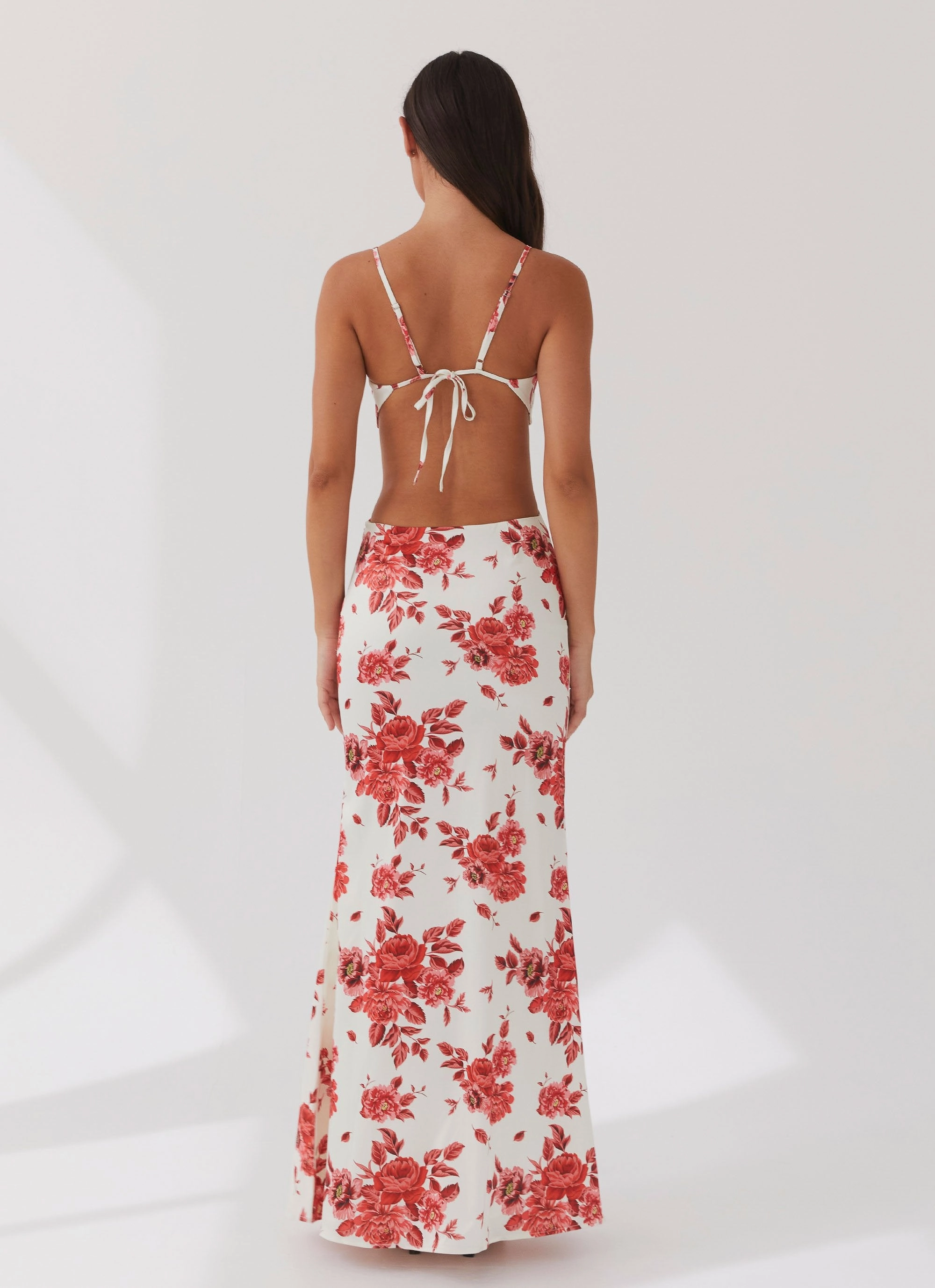 Clean Chic Rosie Satin Maxi Dress - Rosa Floria