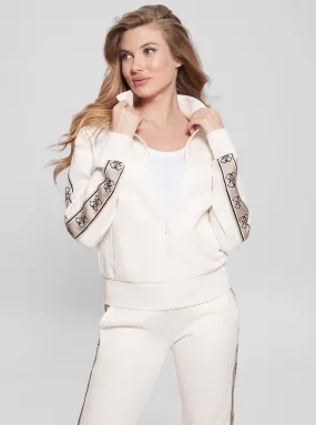 White Britney Logo Jacket Flexible Fit WeatherproofCoating