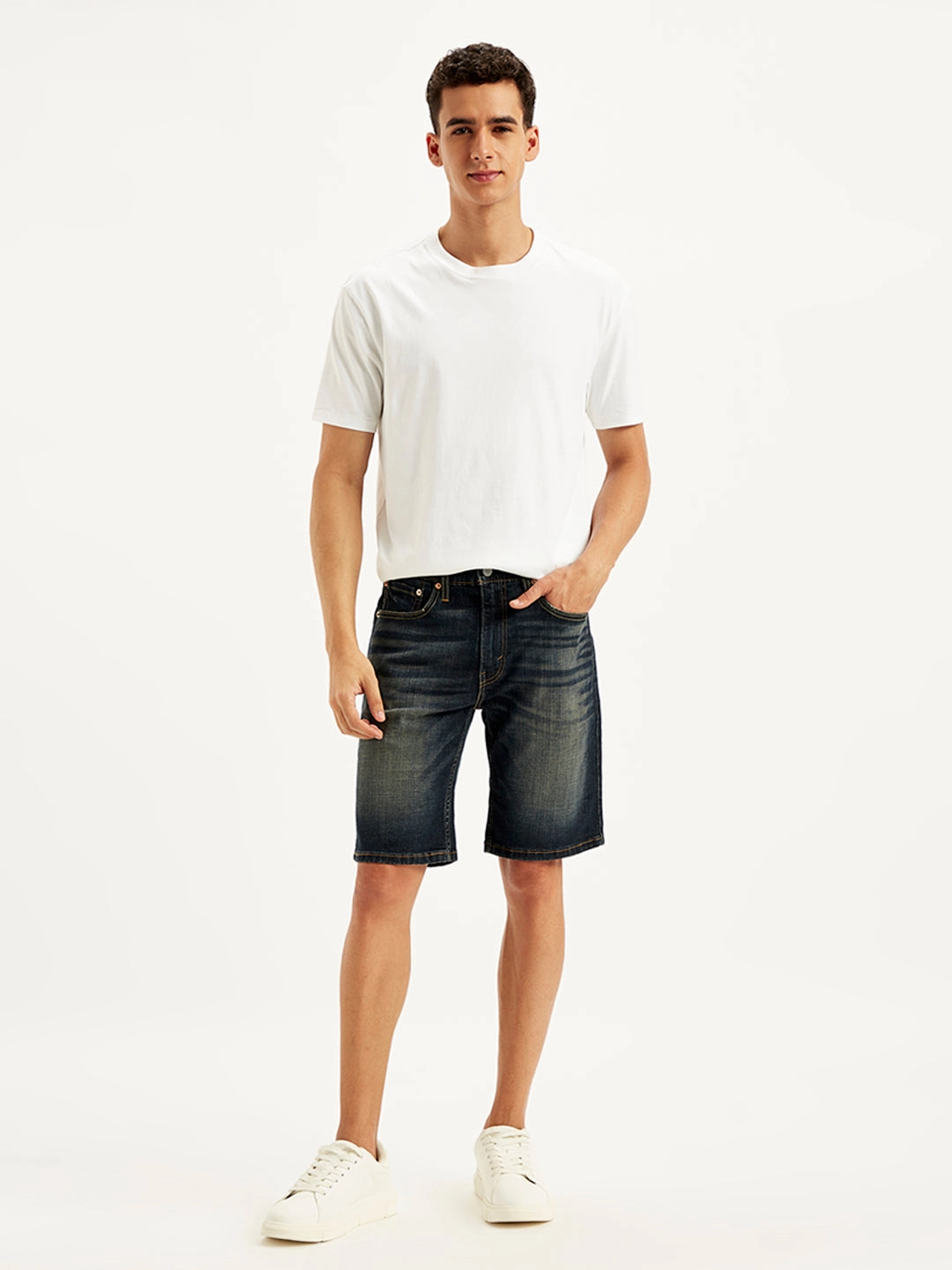 Cozy Fit Reinforced Seams Men's Black Tapered Denim Shorts