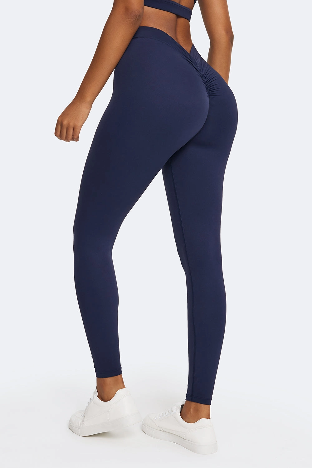 Ruched High-Waisted Leggings No Bulk Flow Motion