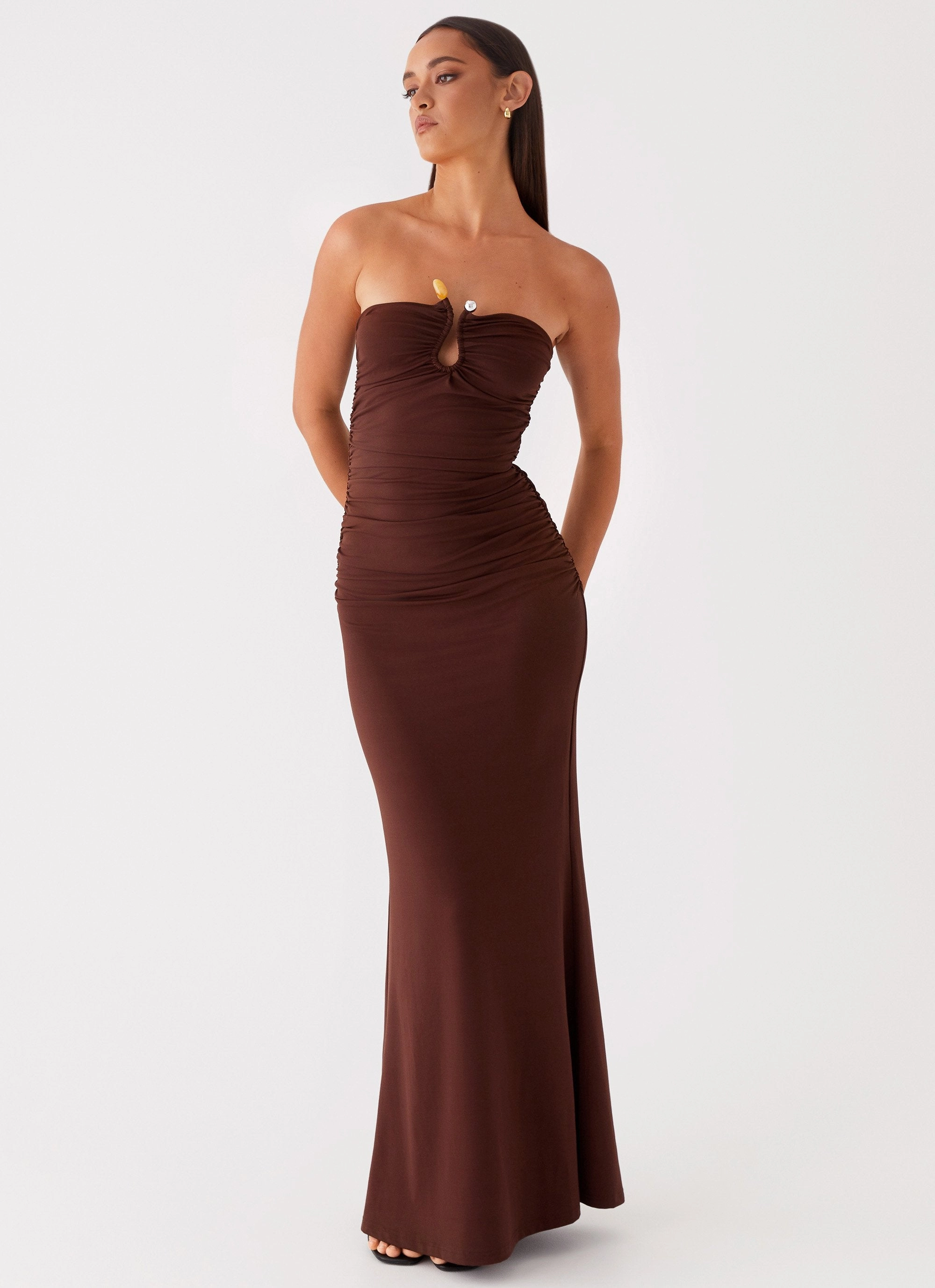 Neutral Aesthetic Rudy Maxi Dress - Brown
