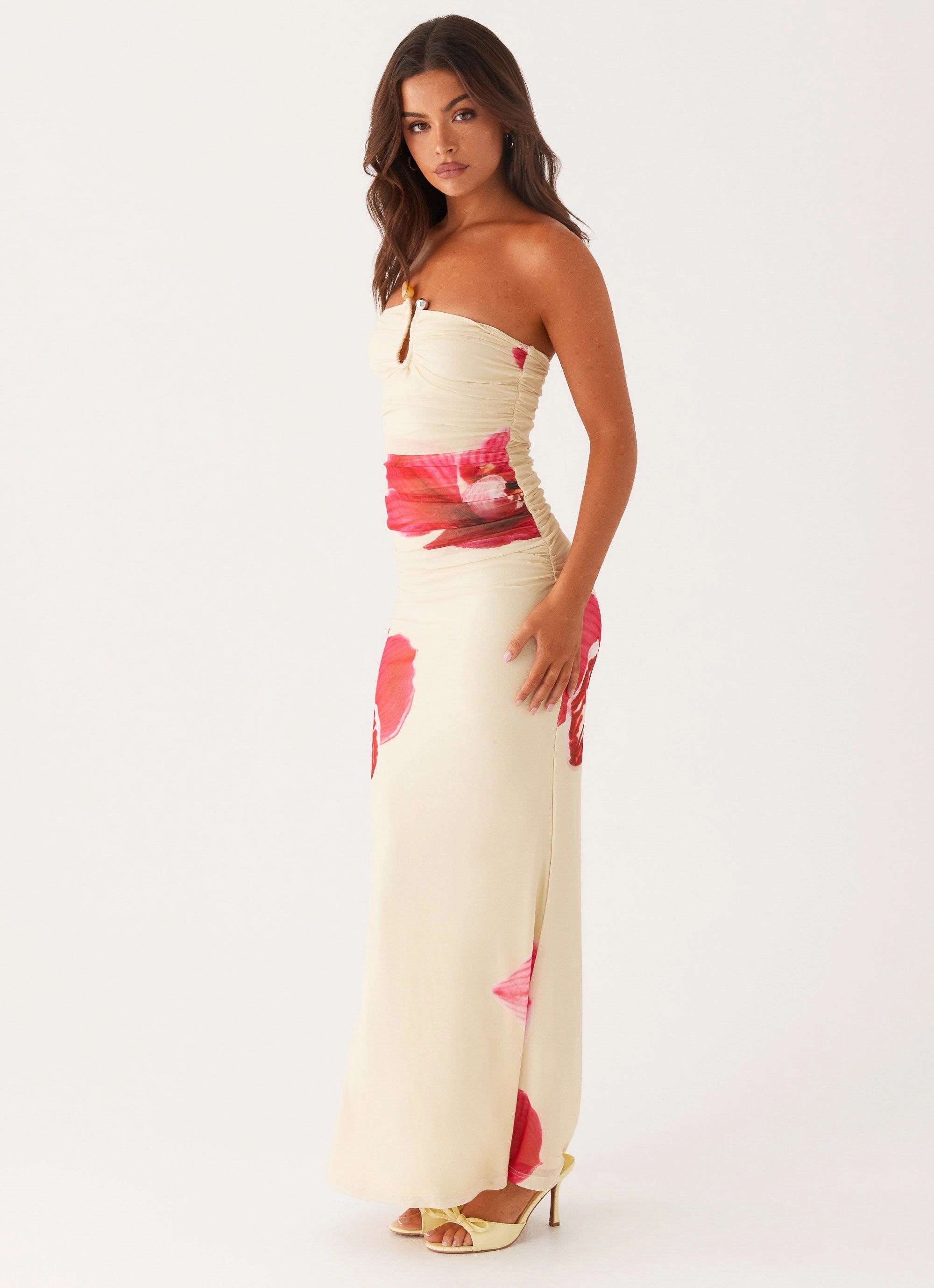 Transitional-Wear Piped-Edge Rudy Maxi Dress - Orchid Yellow