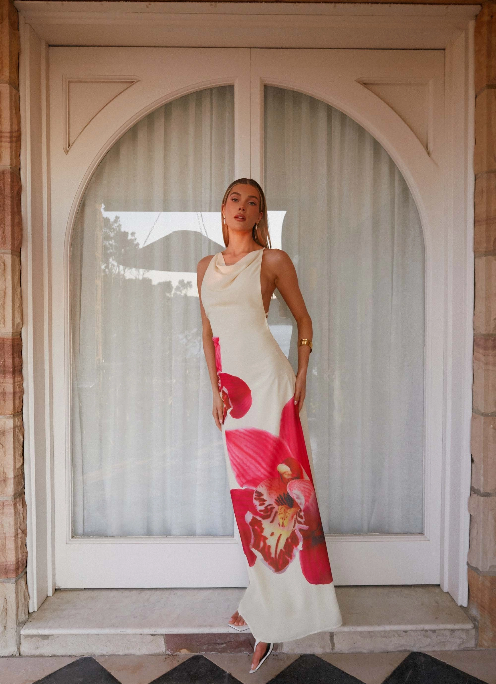 Island Girl Maxi Dress - Yellow Abstract Pattern Easy Movement