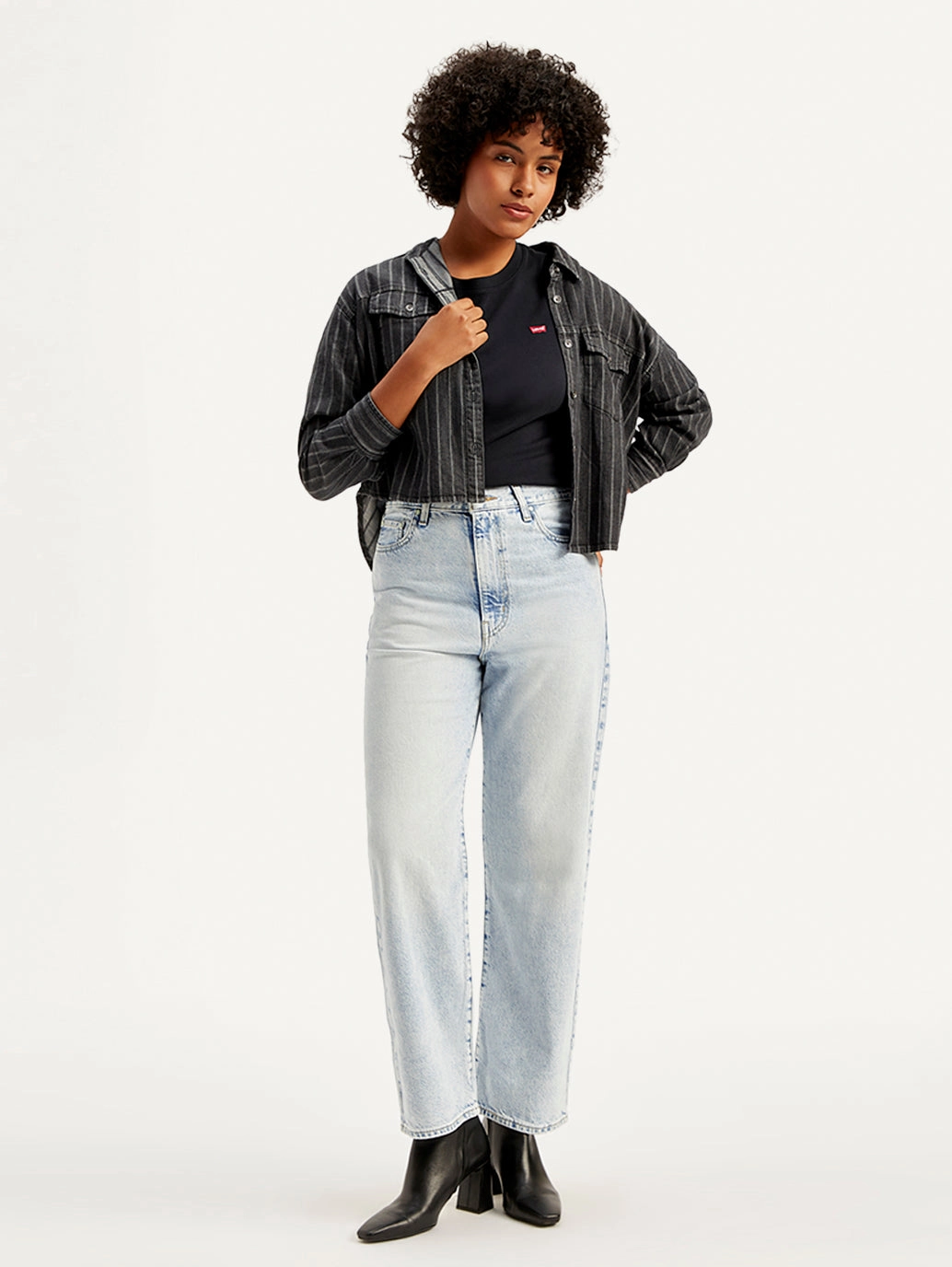 City Walk Autumn Days Lightweight Women's Light Blue Ribcage Straight Ankle Fit High Rise Jeans