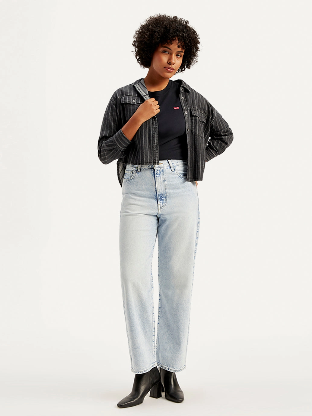 Shopping Day Vibrant Office Wear Women's Light Blue Ribcage Straight Ankle Fit High Rise Jeans