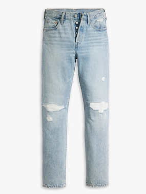 Women's 501 Blue Straight Fit Mid Rise Jeans Fit And Easy Tailored Appearance