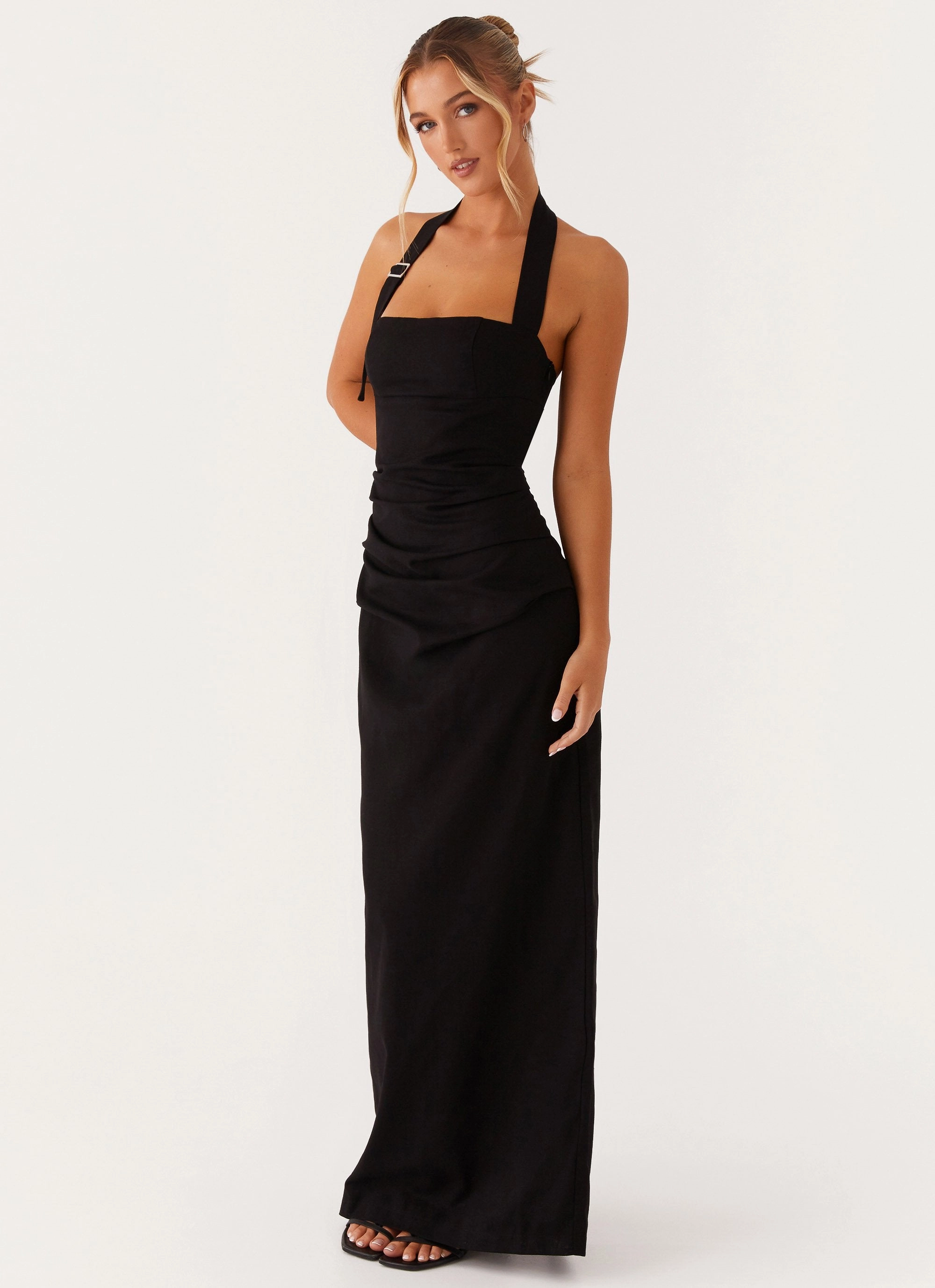 Chic and Flattering Bright bold dress Rumour Has it Maxi Dress - Black