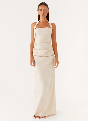 Layered Movement Rumour Has It Maxi Dress - Oatmeal