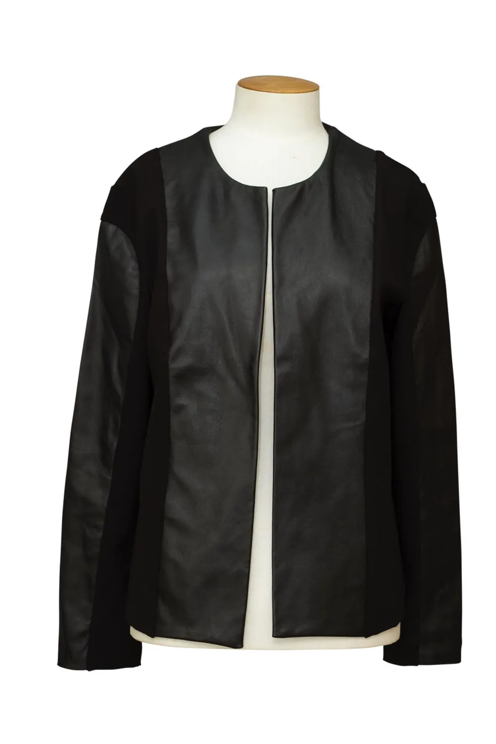 Neutral palette Layered Cuff System Sabatini   - 53059 Leather Panel Jacket
