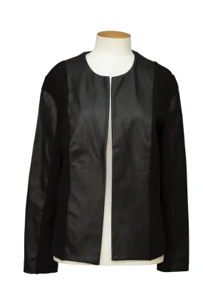 Neutral palette Layered Cuff System Sabatini   - 53059 Leather Panel Jacket