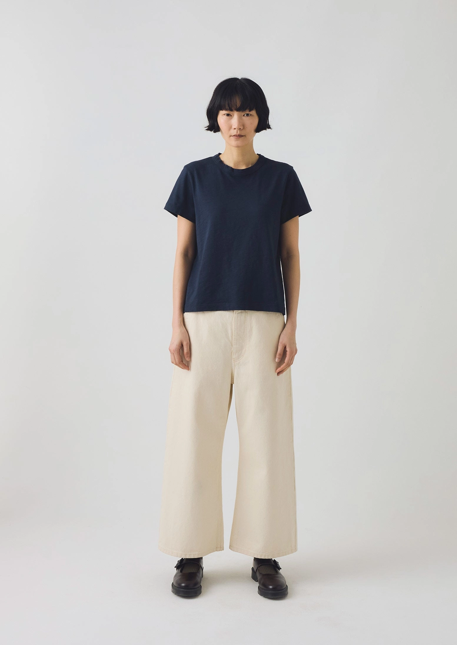 Everyday Comfort Non Closure Collar Sadie Organic Cotton Boy Tee | Dark Indigo