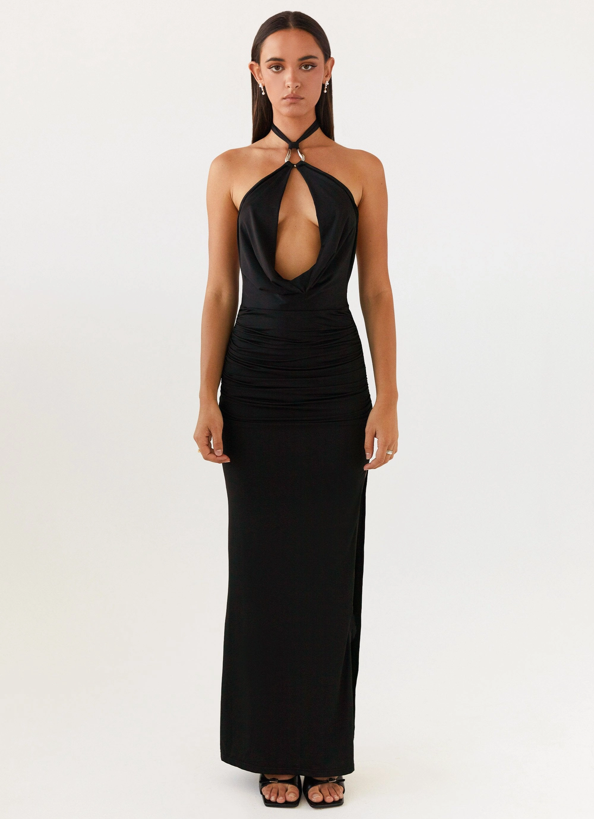 Smile Glow Samara Halterneck Maxi Dress - Black