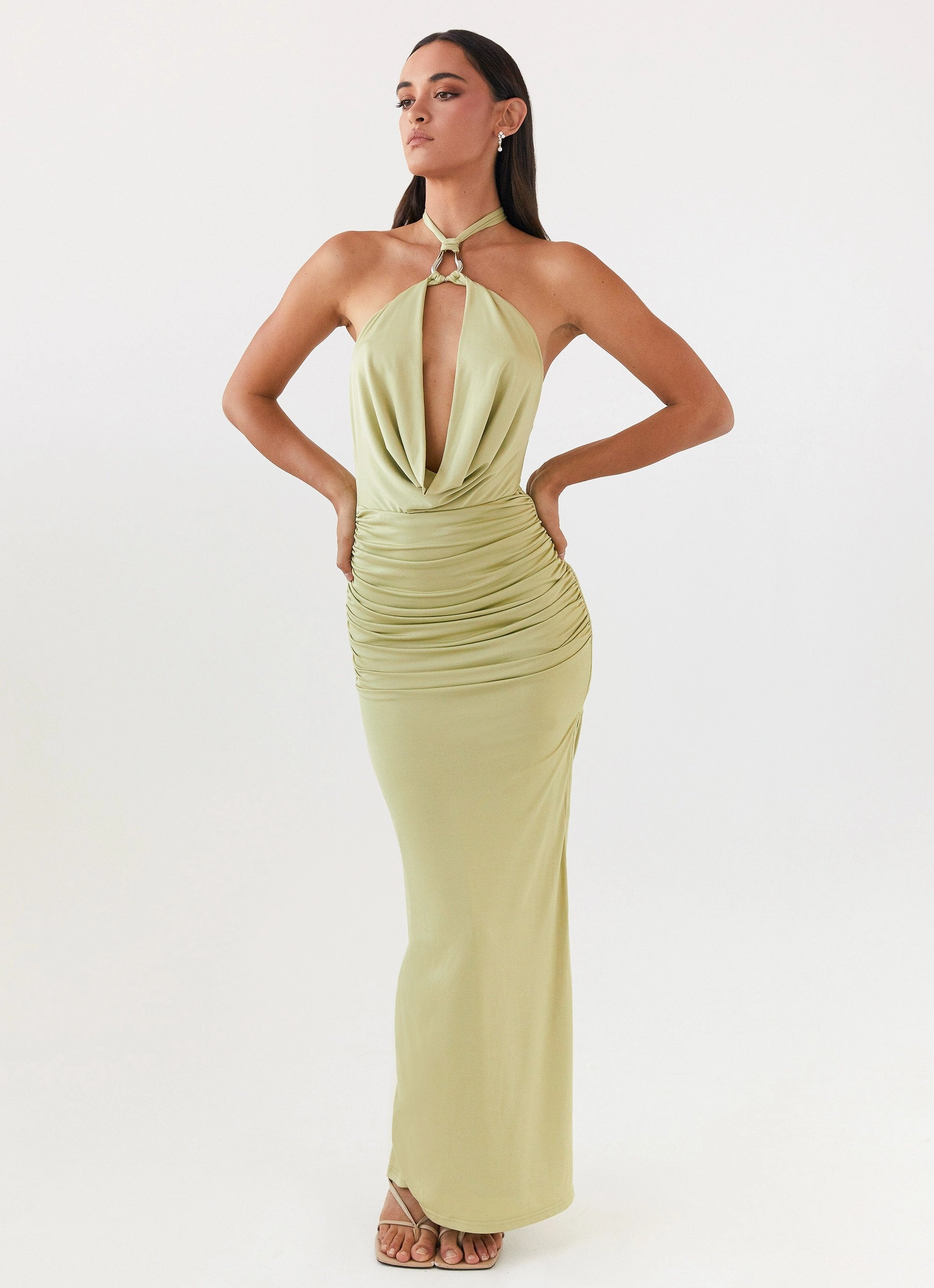 Samara Halterneck Maxi Dress - Sage Feel Good