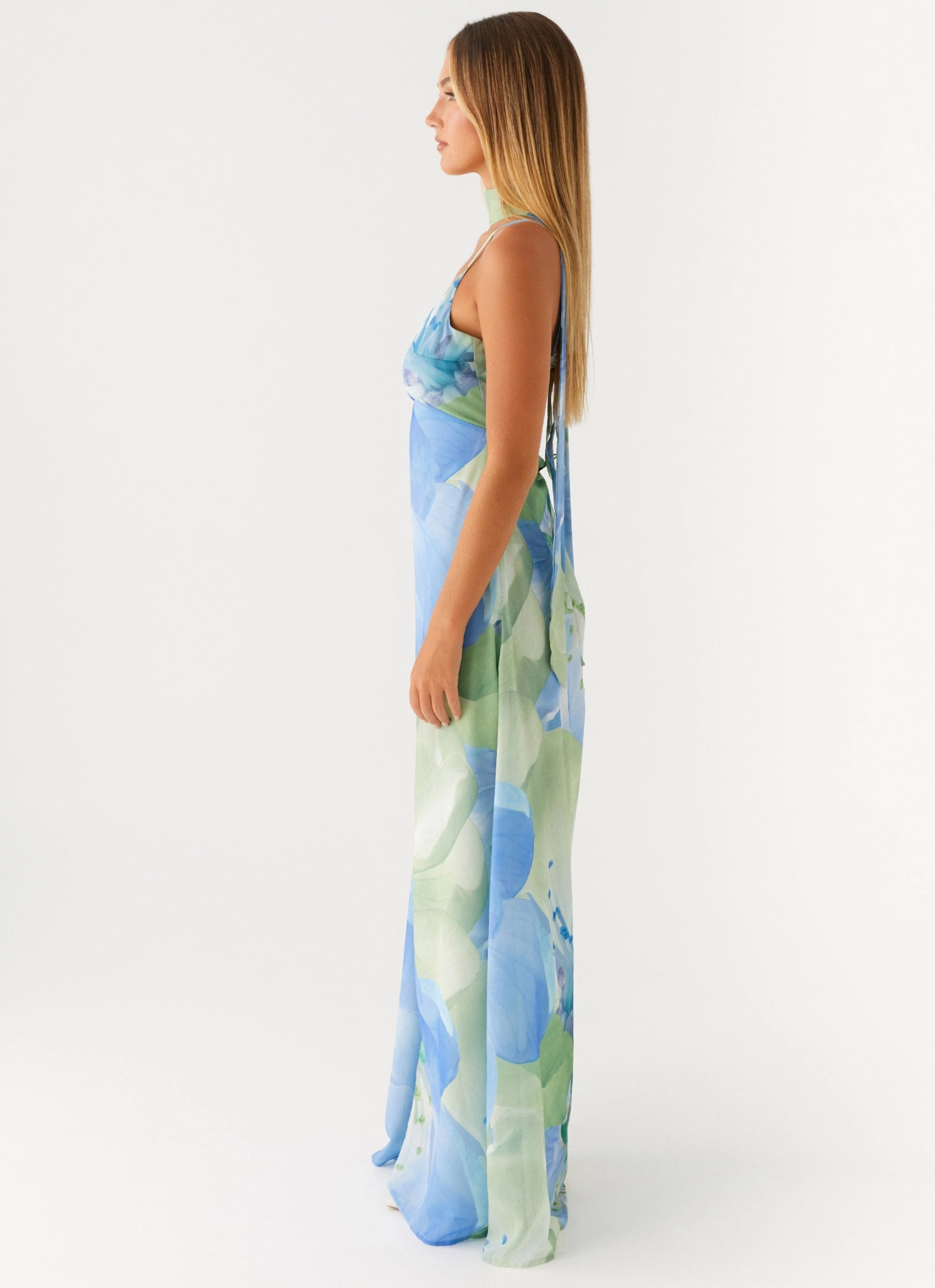 Sanctuary Maxi Dress - Flower Print Casual Tones Soft Gradient
