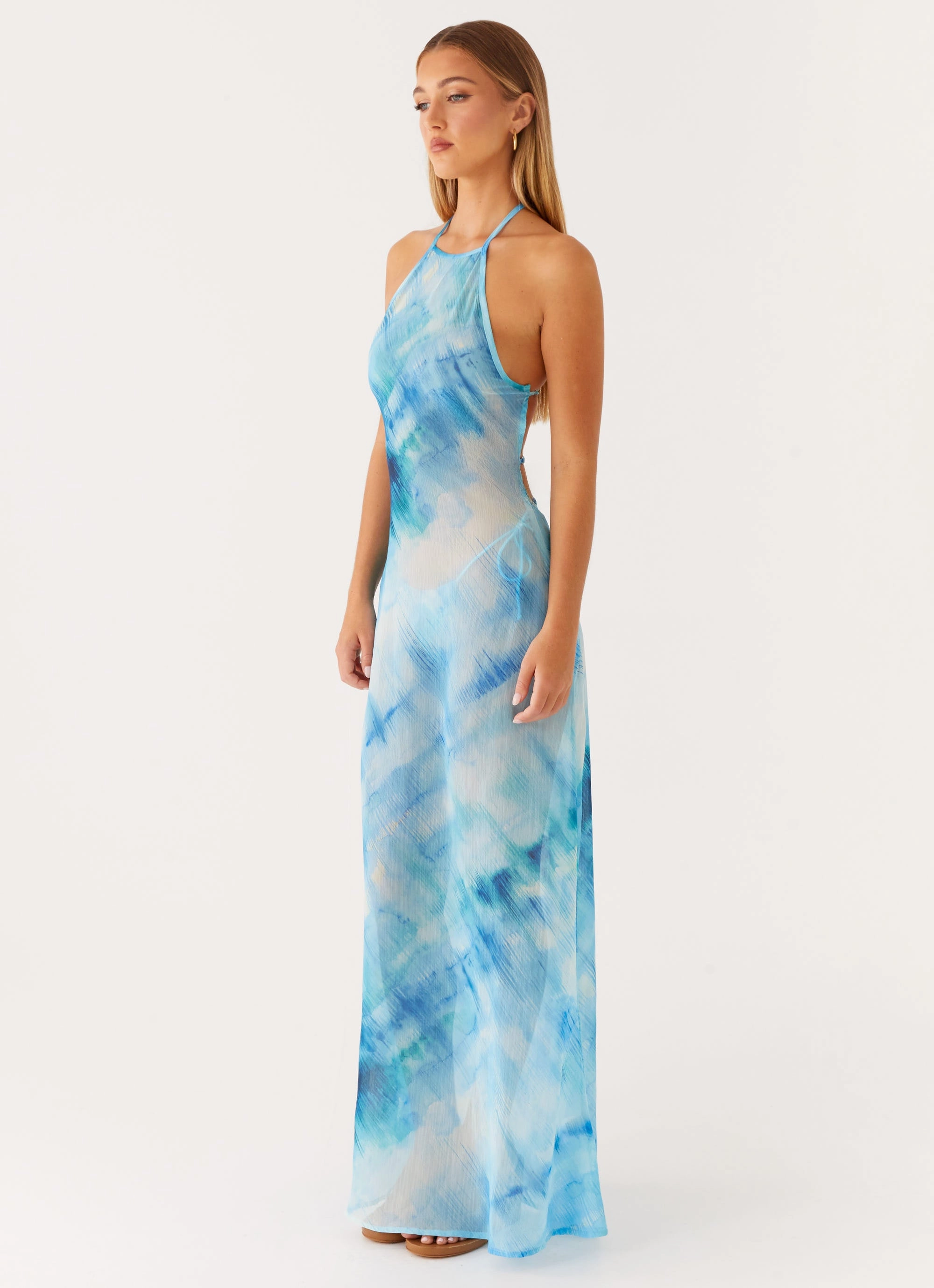 Natural Aesthetic Sandra Maxi Dress - Blue Tie Dye
