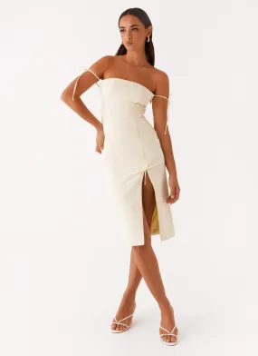 Limelight Midi Dress - Lemon Pure Lines