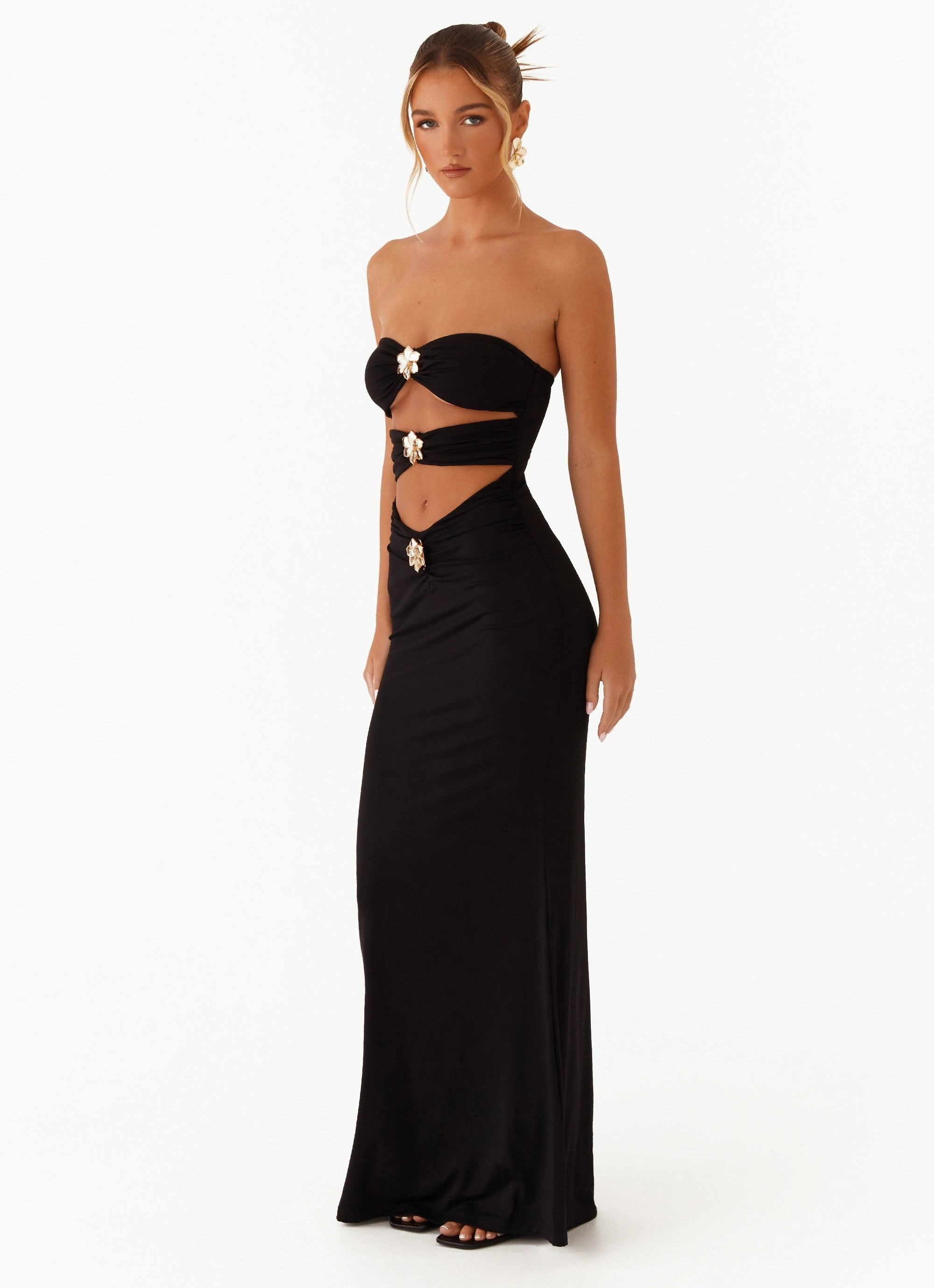 Save Me Maxi Dress - Black Chill Detail Noble Aura