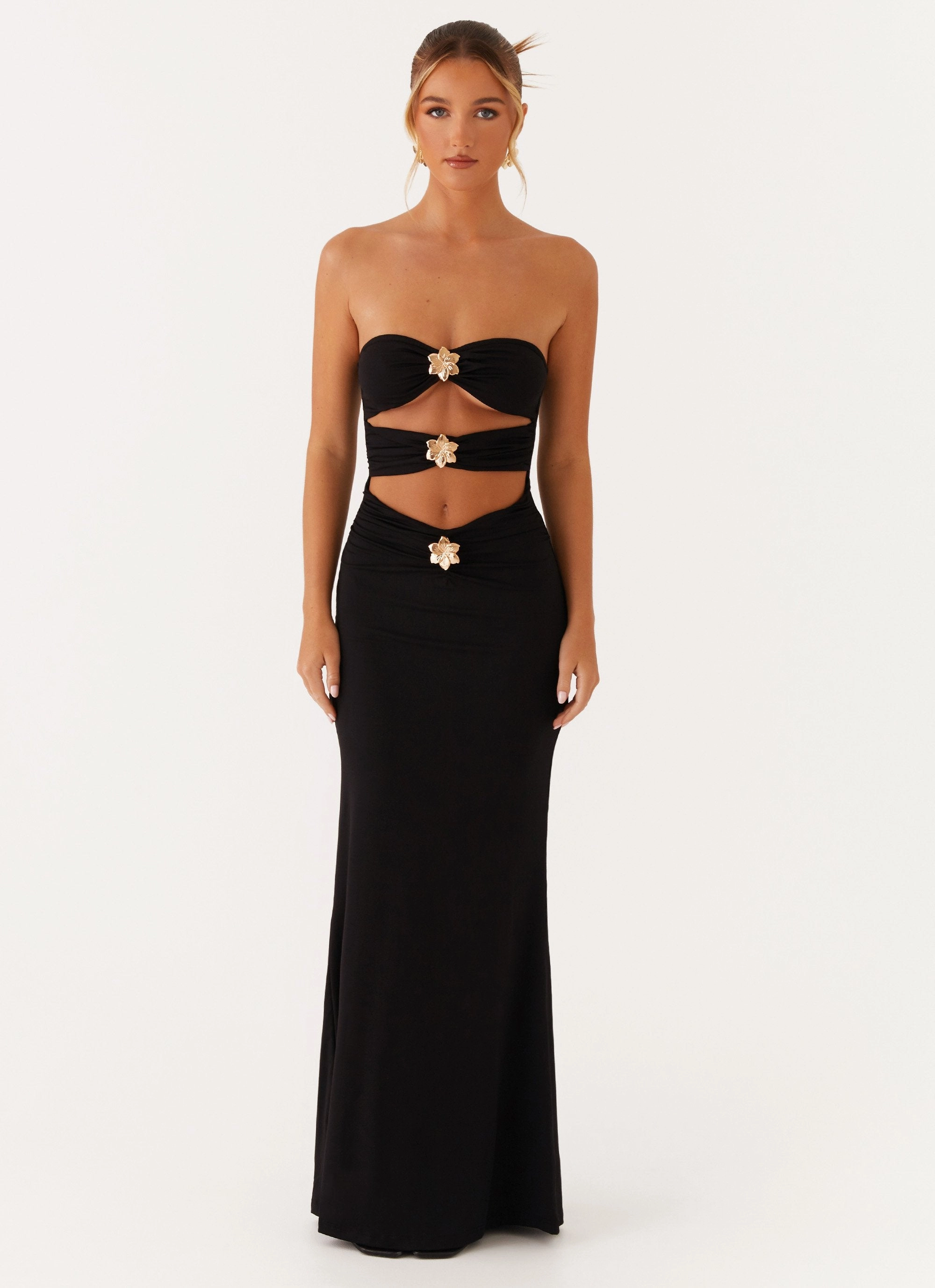 Save Me Maxi Dress - Black Glam Feel