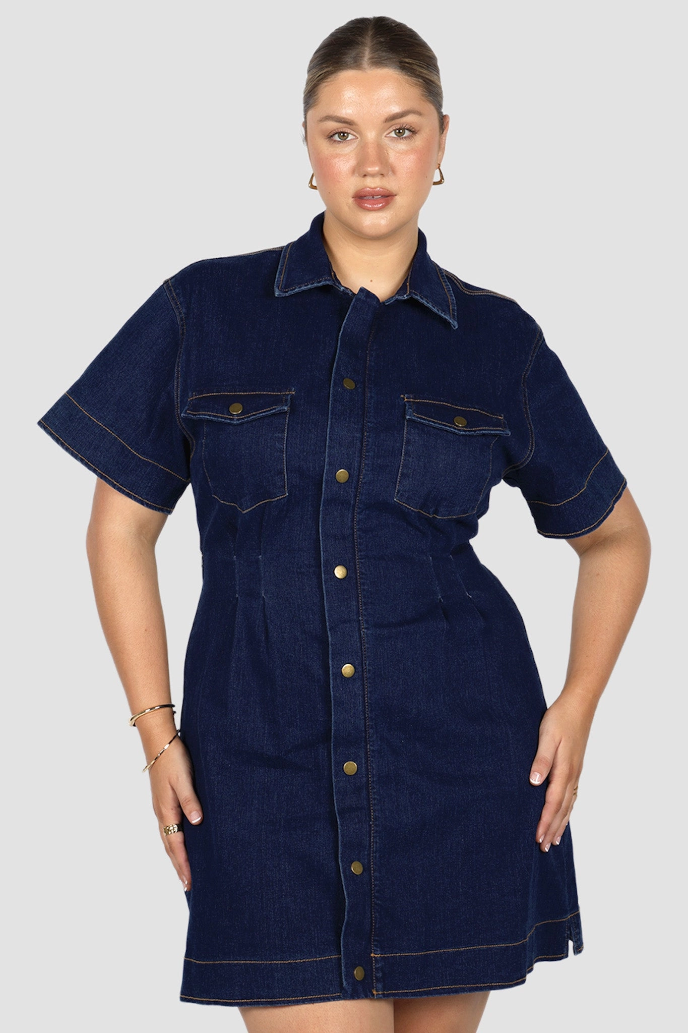 Thermal-Lined SAVEIRA DENIM DRESS MIDNIGHT