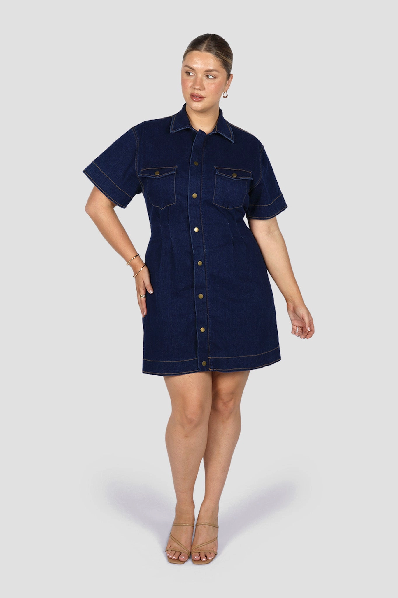 Shared Glow SAVEIRA DENIM DRESS MIDNIGHT