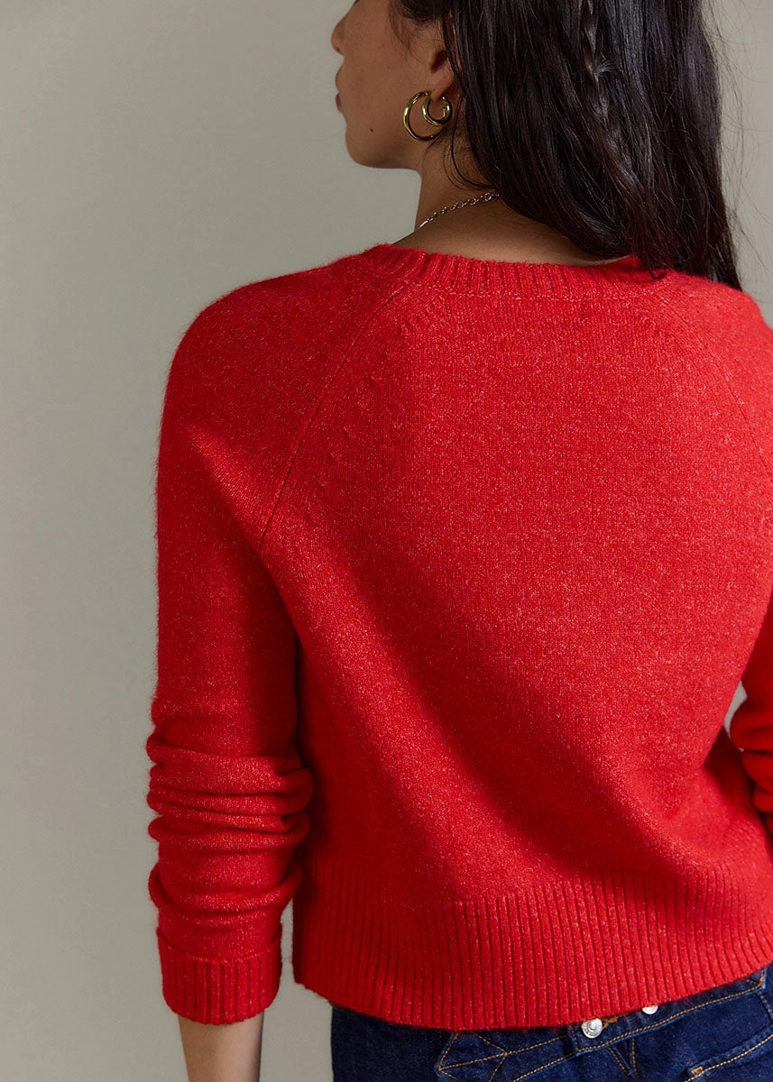 School Girl Cardi - Cherry Pop Melange Comfy Touch