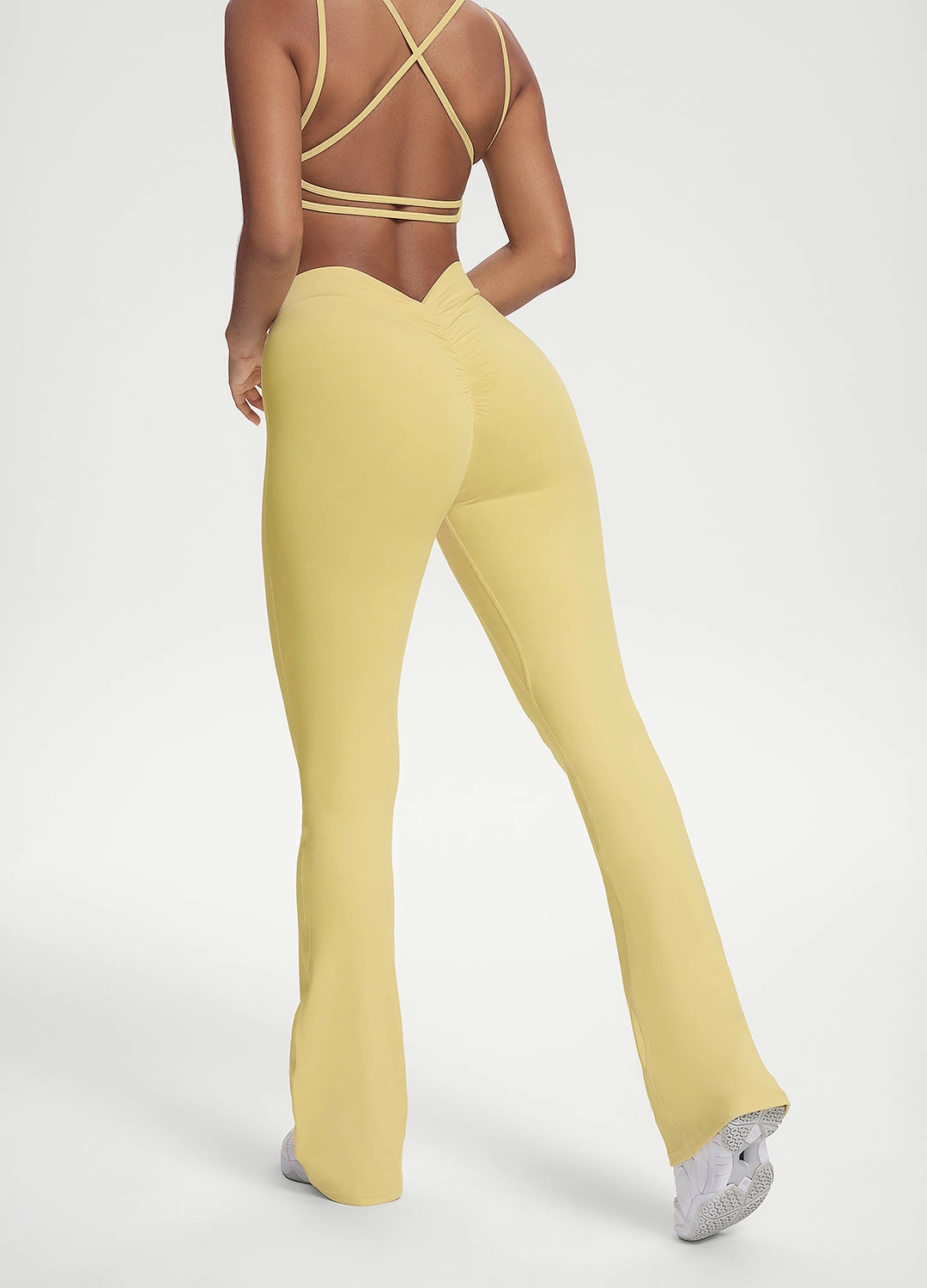 Odor Resistant Treatment Scrunch Back Flared Leggings