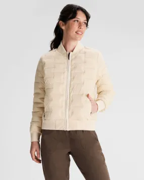 Soft Shell Women's Federate Stretch Down Bomber Jacket - Natural