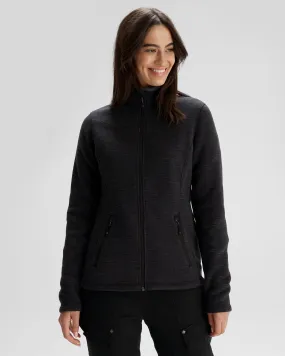 Women's Aikman Fleece Jacket - Black Marle Heat Guard ElasticWaistband
