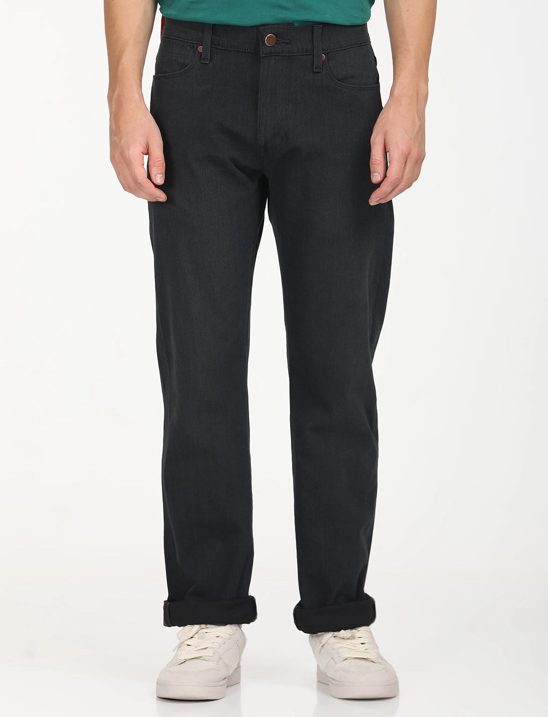 Men's Redloop 513 Navy Blue Slim Straight Fit Mid Rise Jeans Smart Tailoring Couple Look Eco Friendly