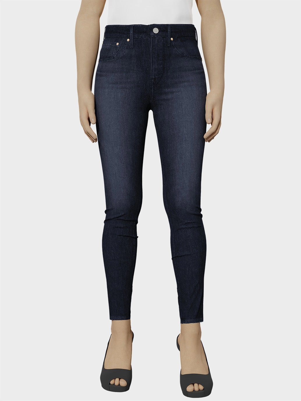 Loose Outdoor Adventure Work Meeting Women's 721 Blue Skinny Fit High Rise Jeans