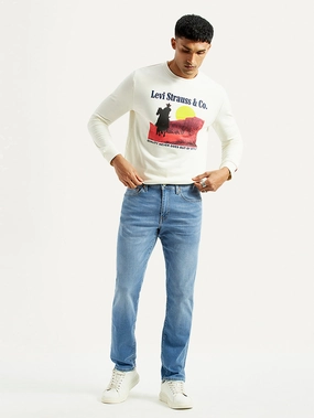 Men's 511 Light Blue Slim Fit Mid Rise Selvedge Jeans Party Look Couple Look Earthy Office Casual