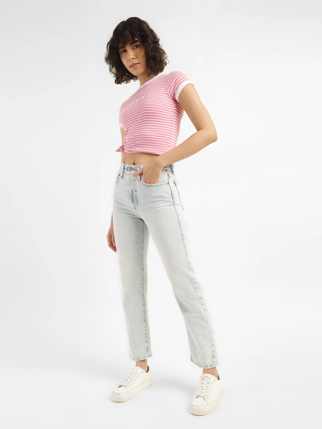 Party Look Weekend Warrior Women's Light Blue Wedgie Straight Fit Mid Rise Jeans